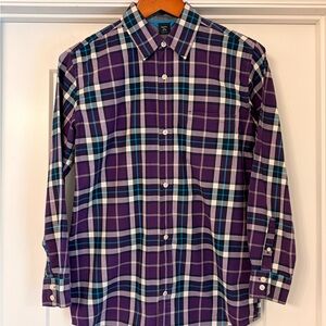 GAP Kids Boys Purple and Blue Plaid Shirt, XXL (14-16)